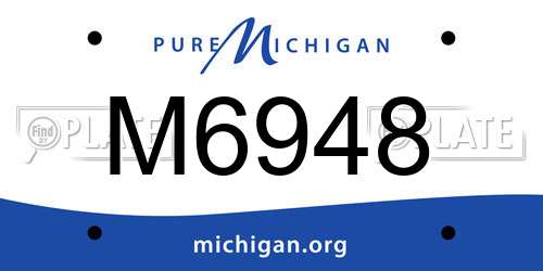 M6948 Michigan License Plate