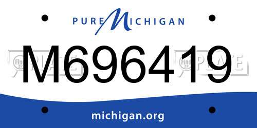 M696419 Michigan License Plate