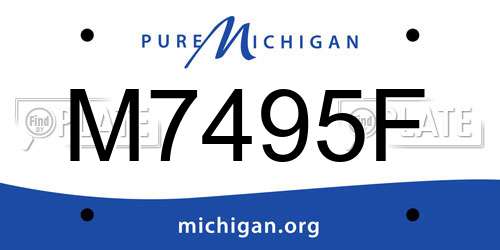 M7495F Michigan License Plate