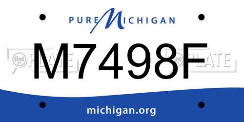 M7498F Michigan License Plate
