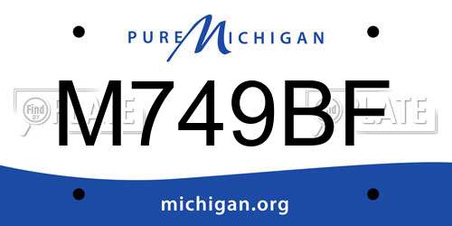 M749BF Michigan License Plate