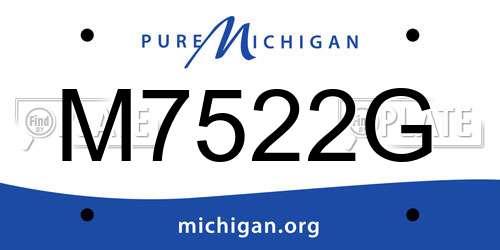 M7522G Michigan License Plate