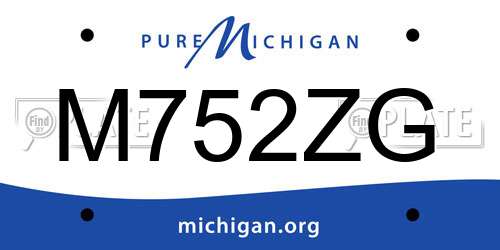 M752ZG Michigan License Plate
