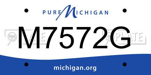 M7572G Michigan License Plate
