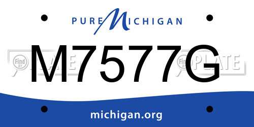 M7577G Michigan License Plate