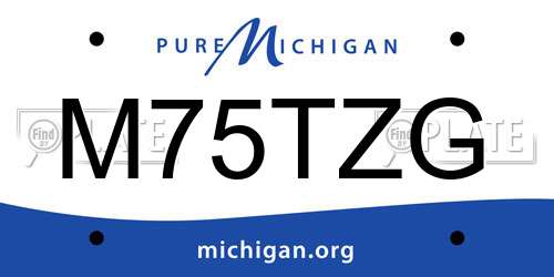 M75TZG Michigan License Plate
