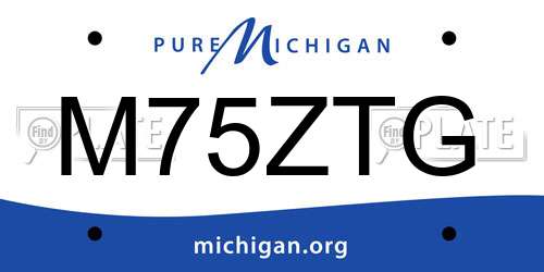 M75ZTG Michigan License Plate