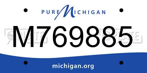M769885 Michigan License Plate