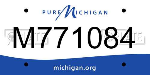 M771084 Michigan License Plate