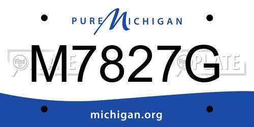 M7827G Michigan License Plate