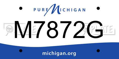M7872G Michigan License Plate