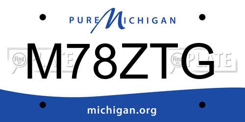 M78ZTG Michigan License Plate