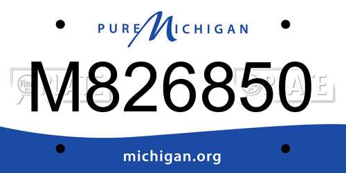 M826850 Michigan License Plate