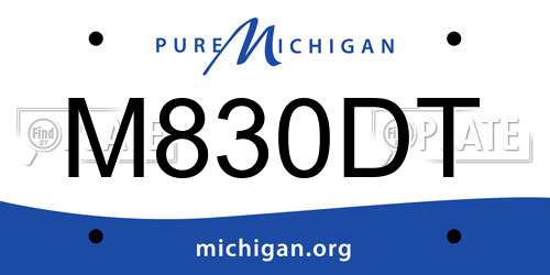 M830DT Michigan License Plate