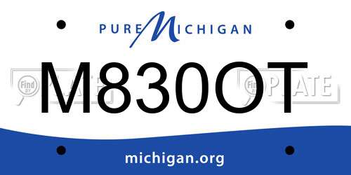 M830OT Michigan License Plate