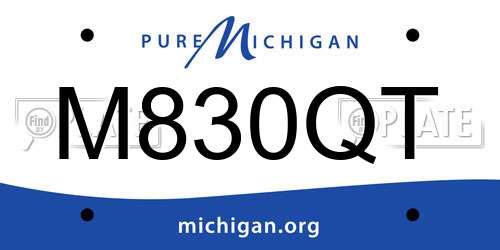 M830QT Michigan License Plate