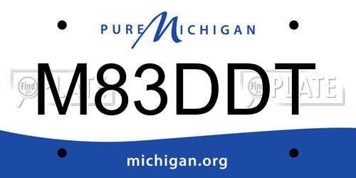 M83DDT Michigan License Plate