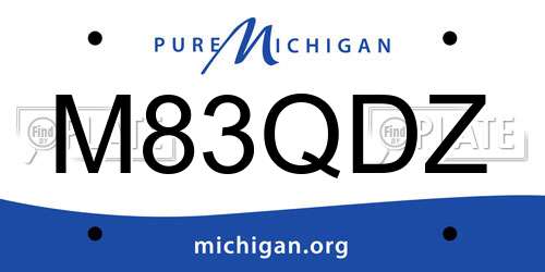 M83QDZ Michigan License Plate