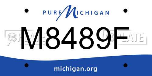 M8489F Michigan License Plate
