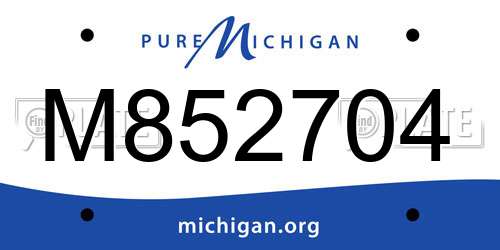 M852704 Michigan License Plate