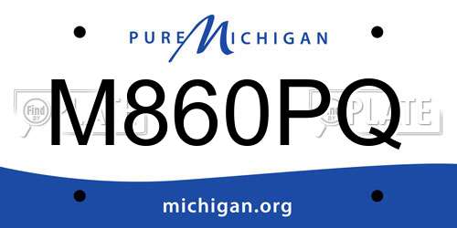 M860PQ Michigan License Plate