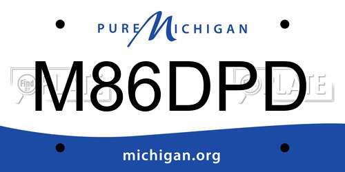 M86DPD Michigan License Plate