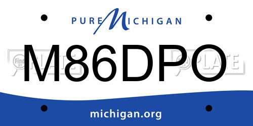 M86DPO Michigan License Plate