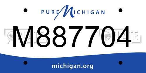 M887704 Michigan License Plate