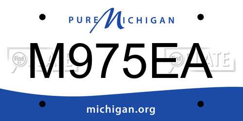 M975EA Michigan License Plate