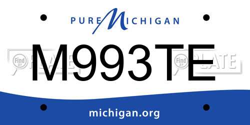 M993TE Michigan License Plate