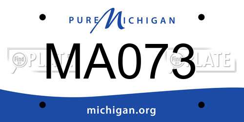 MA073 Michigan License Plate