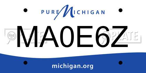 MA0E6Z Michigan License Plate