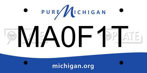 MA0F1T Michigan License Plate