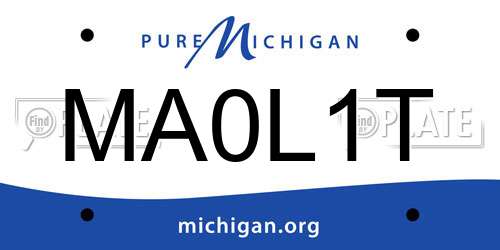 MA0L1T Michigan License Plate