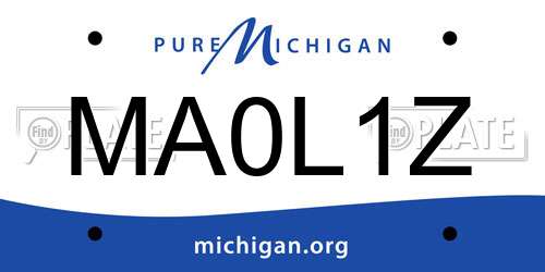 MA0L1Z Michigan License Plate