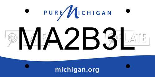 MA2B3L Michigan License Plate