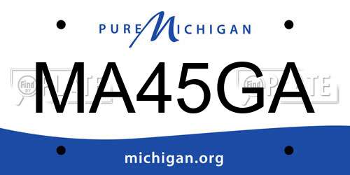 MA45GA Michigan License Plate