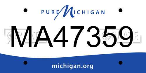 MA47359 Michigan License Plate