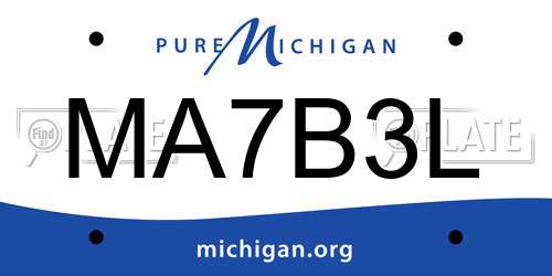 MA7B3L Michigan License Plate