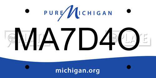 MA7D4O Michigan License Plate