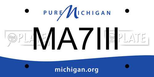 MA7III Michigan License Plate