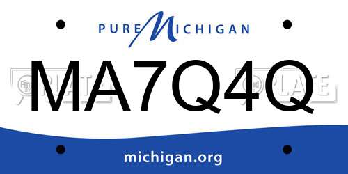 MA7Q4Q Michigan License Plate
