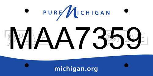 MAA7359 Michigan License Plate