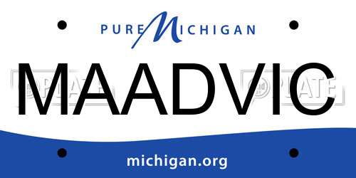 MAADVIC Michigan License Plate
