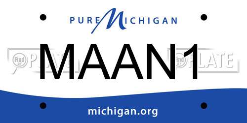 MAAN1 Michigan License Plate