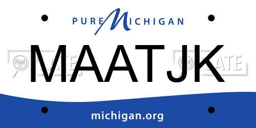 MAATJK Michigan License Plate