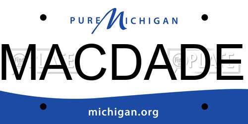 MACDADE Michigan License Plate