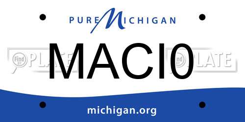MACI0 Michigan License Plate