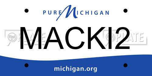 MACKI2 Michigan License Plate