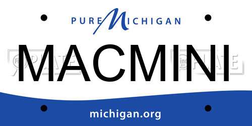 MACMINI Michigan License Plate